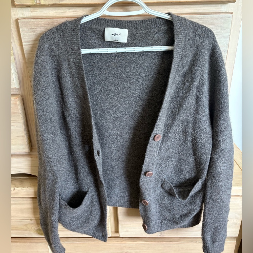 Wilfred Grey/brown cosy cardigan
